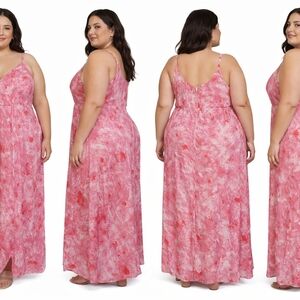 Chelsea28 Pink and Cream Patterned Dress